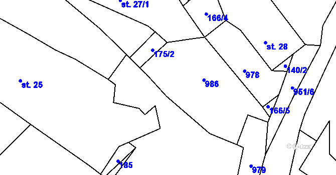 Parcela st. 26 v KÚ Kroměždice, Katastrální mapa