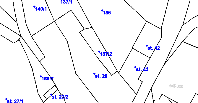 Parcela st. 137/2 v KÚ Kroměždice, Katastrální mapa