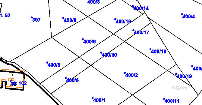 Parcela st. 400/10 v KÚ Kroměždice, Katastrální mapa