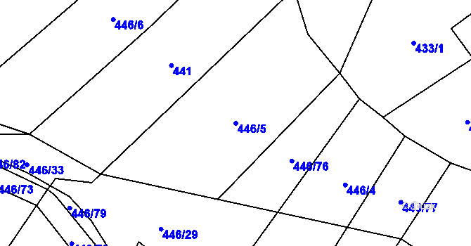 Parcela st. 446/5 v KÚ Kroměždice, Katastrální mapa