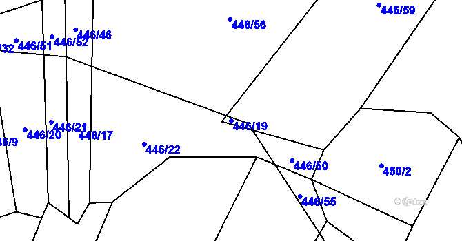 Parcela st. 446/19 v KÚ Kroměždice, Katastrální mapa