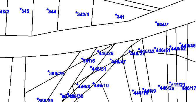 Parcela st. 446/26 v KÚ Kroměždice, Katastrální mapa