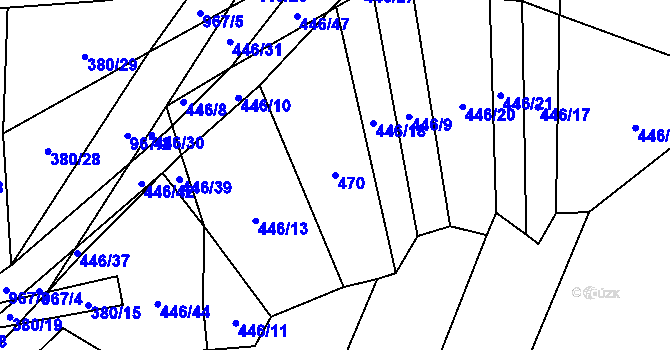 Parcela st. 470 v KÚ Kroměždice, Katastrální mapa