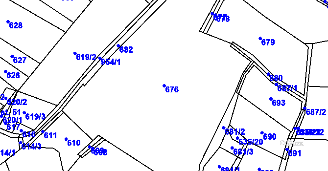 Parcela st. 676 v KÚ Kroměždice, Katastrální mapa