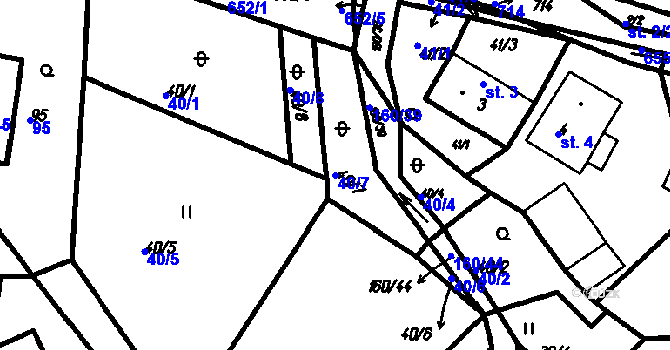 Parcela st. 40/7 v KÚ Myslovice, Katastrální mapa