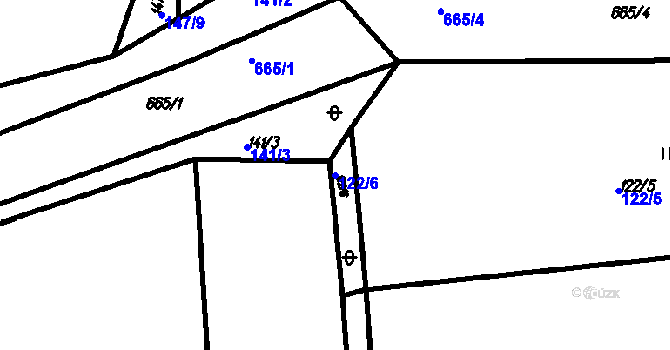 Parcela st. 122/6 v KÚ Myslovice, Katastrální mapa