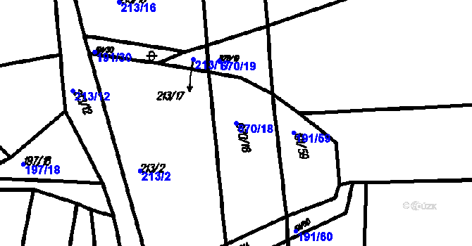 Parcela st. 670/18 v KÚ Myslovice, Katastrální mapa