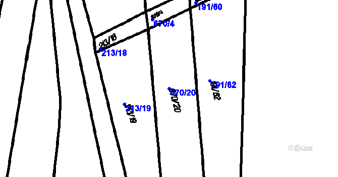 Parcela st. 670/20 v KÚ Myslovice, Katastrální mapa