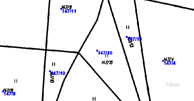 Parcela st. 147/15 v KÚ Myslovice, Katastrální mapa