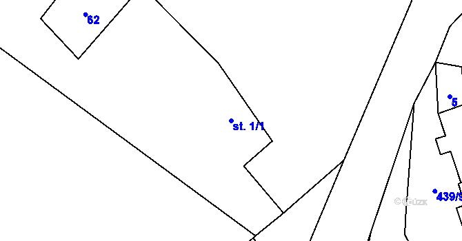 Parcela st. 1/1 v KÚ Pečetín, Katastrální mapa