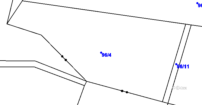 Parcela st. 96/4 v KÚ Pečetín, Katastrální mapa