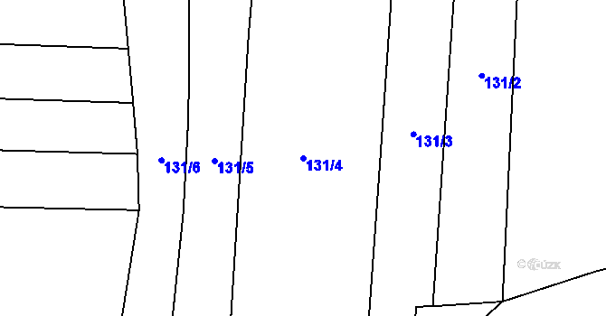 Parcela st. 131/4 v KÚ Pečetín, Katastrální mapa