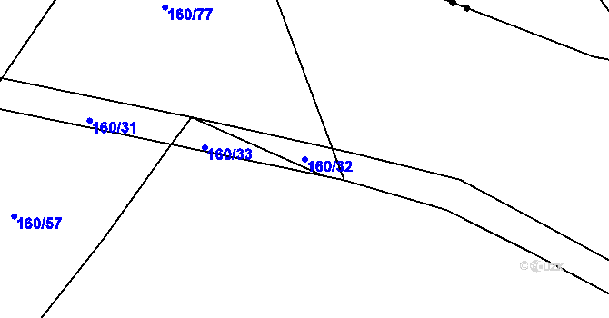 Parcela st. 160/32 v KÚ Pečetín, Katastrální mapa