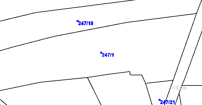 Parcela st. 247/1 v KÚ Pečetín, Katastrální mapa