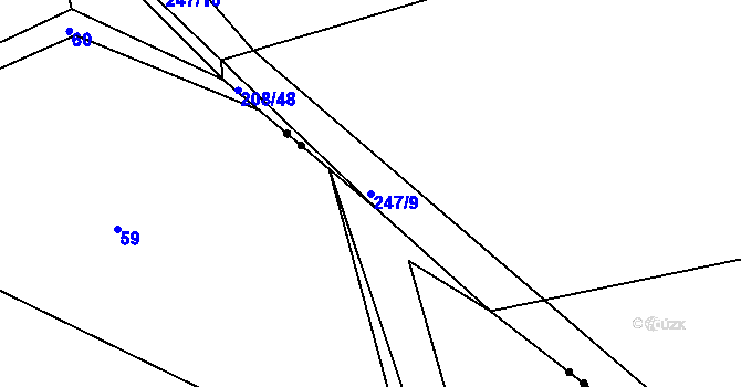 Parcela st. 247/9 v KÚ Pečetín, Katastrální mapa