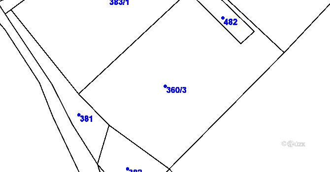 Parcela st. 360/3 v KÚ Pečetín, Katastrální mapa