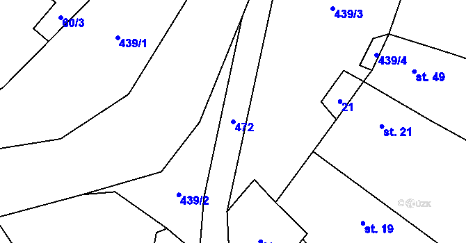 Parcela st. 472 v KÚ Pečetín, Katastrální mapa