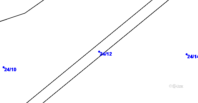 Parcela st. 24/12 v KÚ Újezdec u Měcholup, Katastrální mapa