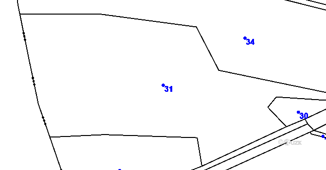 Parcela st. 31 v KÚ Újezdec u Měcholup, Katastrální mapa