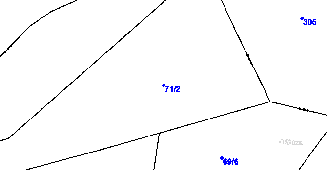 Parcela st. 71/2 v KÚ Újezdec u Měcholup, Katastrální mapa