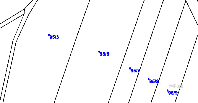 Parcela st. 95/5 v KÚ Újezdec u Měcholup, Katastrální mapa