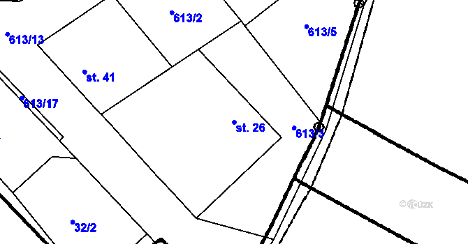 Parcela st. 26 v KÚ Maletice, Katastrální mapa