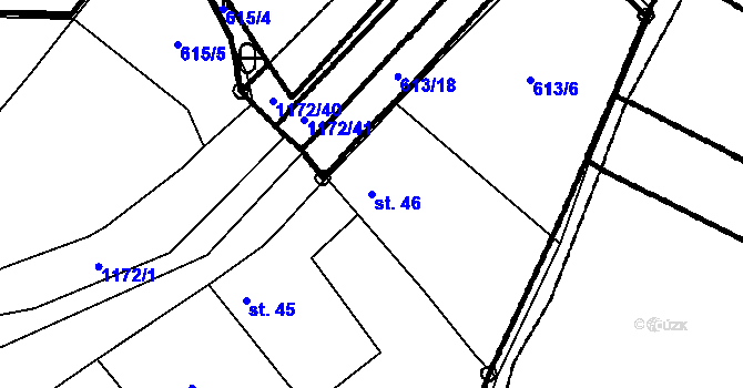 Parcela st. 46 v KÚ Maletice, Katastrální mapa