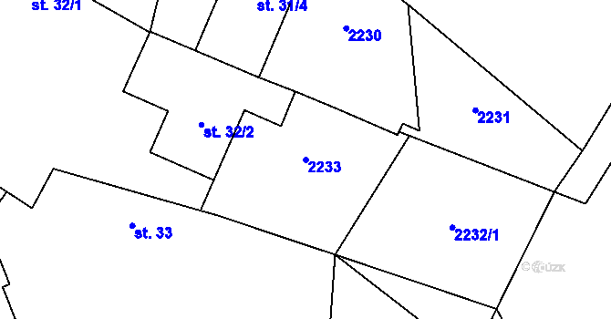 Parcela st. 2233 v KÚ Maletice, Katastrální mapa