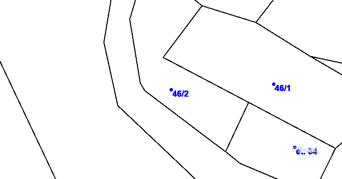 Parcela st. 46/2 v KÚ Myšenec, Katastrální mapa