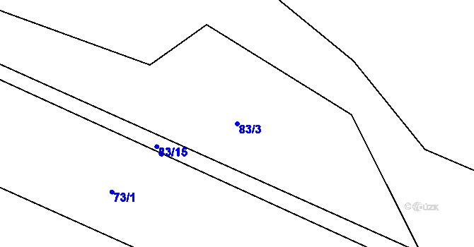 Parcela st. 83/3 v KÚ Myšenec, Katastrální mapa