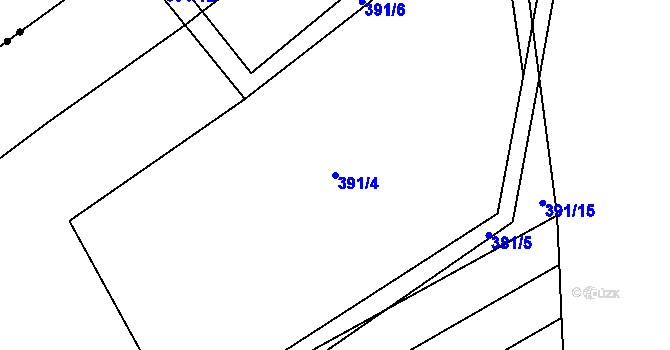Parcela st. 391/4 v KÚ Myšenec, Katastrální mapa