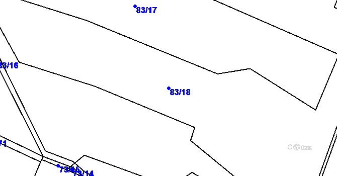 Parcela st. 83/18 v KÚ Myšenec, Katastrální mapa