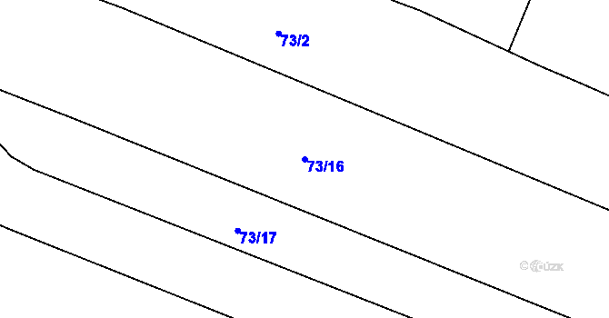 Parcela st. 73/16 v KÚ Myšenec, Katastrální mapa