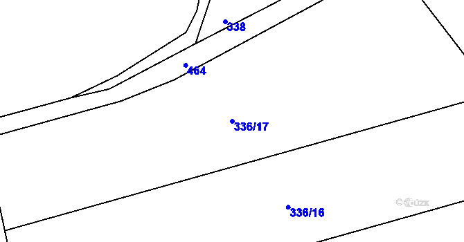 Parcela st. 336/17 v KÚ Myšenec, Katastrální mapa