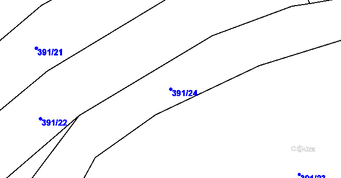 Parcela st. 391/24 v KÚ Myšenec, Katastrální mapa