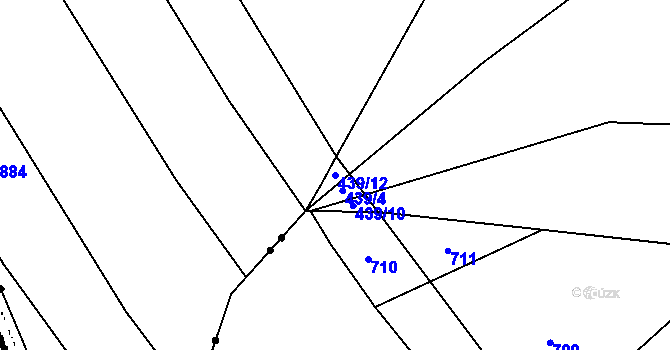 Parcela st. 439/12 v KÚ Myšenec, Katastrální mapa