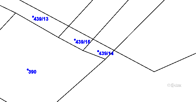 Parcela st. 439/14 v KÚ Myšenec, Katastrální mapa