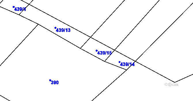 Parcela st. 439/15 v KÚ Myšenec, Katastrální mapa
