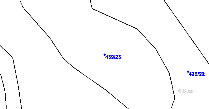 Parcela st. 439/23 v KÚ Myšenec, Katastrální mapa