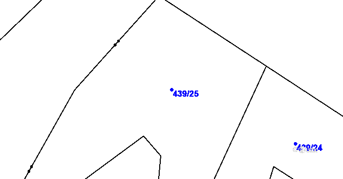 Parcela st. 439/25 v KÚ Myšenec, Katastrální mapa