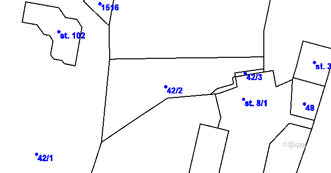 Parcela st. 42/2 v KÚ Selibov, Katastrální mapa