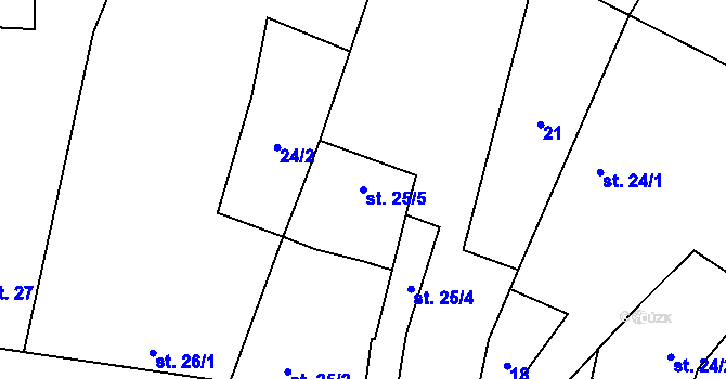 Parcela st. 25/5 v KÚ Selibov, Katastrální mapa