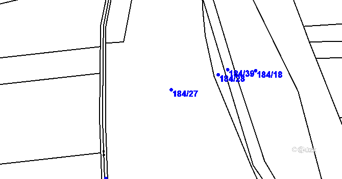 Parcela st. 184/27 v KÚ Selibov, Katastrální mapa