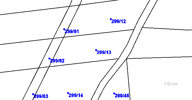 Parcela st. 299/13 v KÚ Selibov, Katastrální mapa