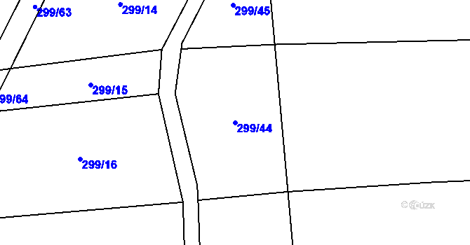 Parcela st. 299/44 v KÚ Selibov, Katastrální mapa
