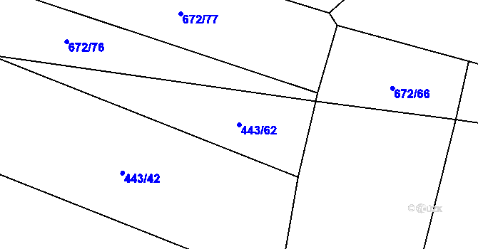 Parcela st. 443/62 v KÚ Selibov, Katastrální mapa