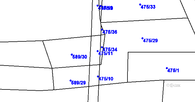 Parcela st. 475/11 v KÚ Selibov, Katastrální mapa
