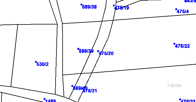 Parcela st. 475/20 v KÚ Selibov, Katastrální mapa