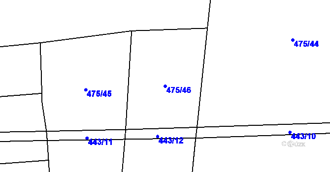 Parcela st. 475/46 v KÚ Selibov, Katastrální mapa
