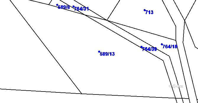 Parcela st. 589/13 v KÚ Selibov, Katastrální mapa